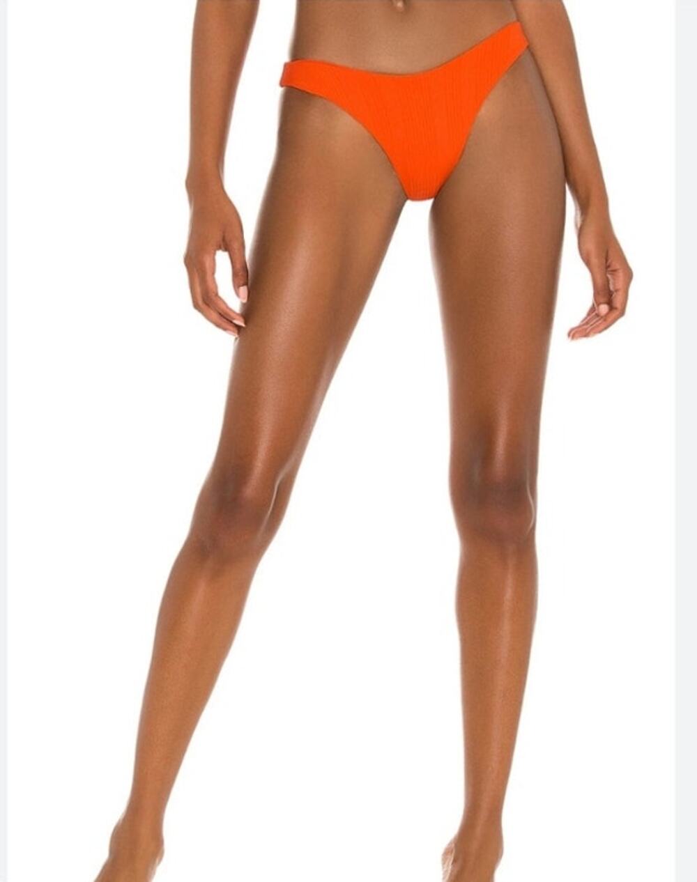 L*Space Cabana Bitsy Bikini Bottom in Poppy Orange Ribbed Size Small